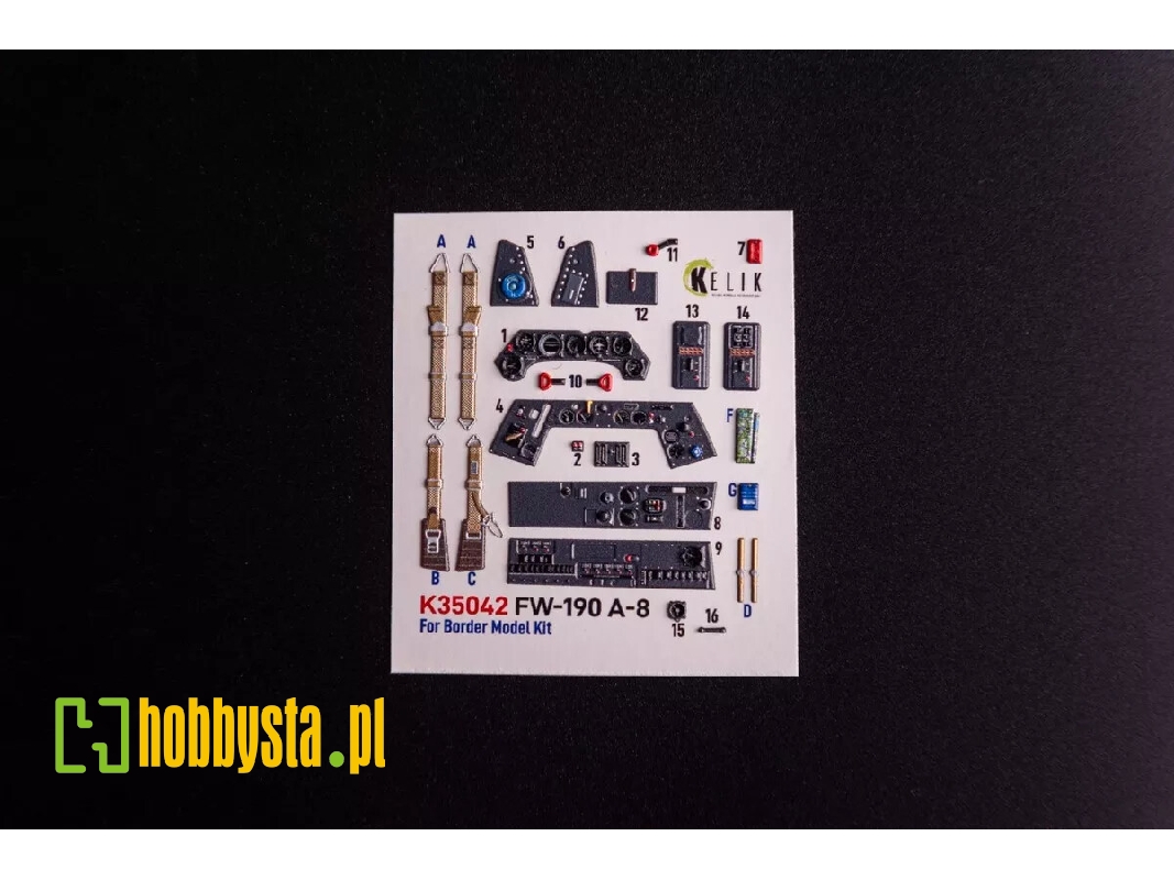 Focke Wulf Fw-190 A-8 - Interior 3d Decals (For Border Model  Kits) - zdjęcie 1