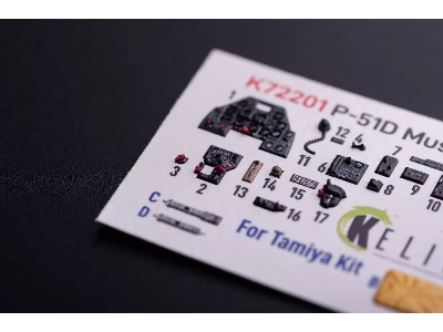 North American P-51 D Mustang - Interior 3d Decals (For Tamiya Kits) - zdjęcie 1