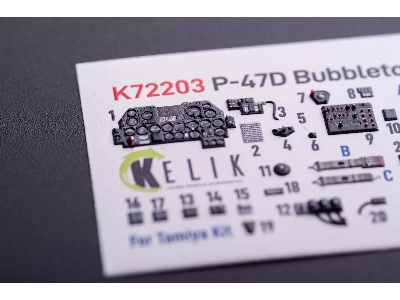 Republic P-47 D Bubbletop - Interior 3d Decals (For Tamiya Kits) - zdjęcie 1