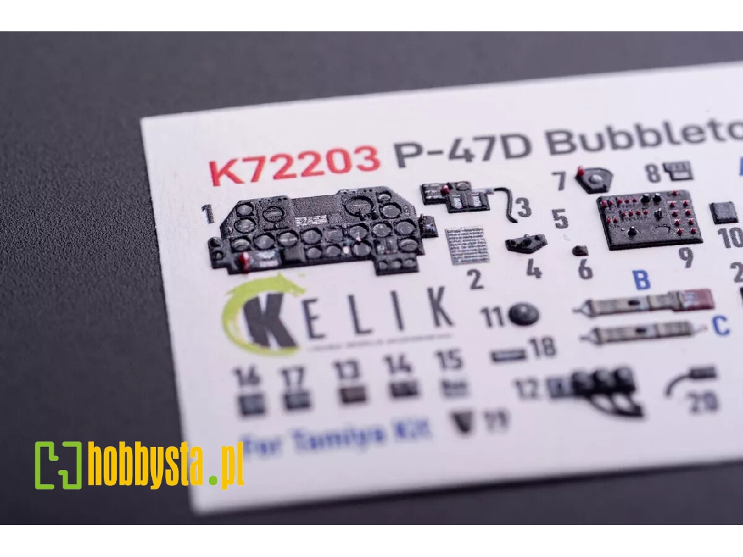 Republic P-47 D Bubbletop - Interior 3d Decals (For Tamiya Kits) - zdjęcie 1
