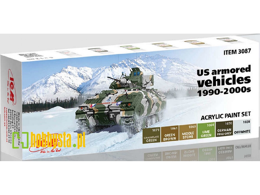 Acrylic Paint Set For Us Armored Vehicles 1990-2000s - zdjęcie 1 Acrylic Paint Set For Us Armored Vehicles 1990-2000s - zdjęcie 1