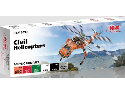 Acrylic Paint Set For Civil Helicopters - zdjęcie 1