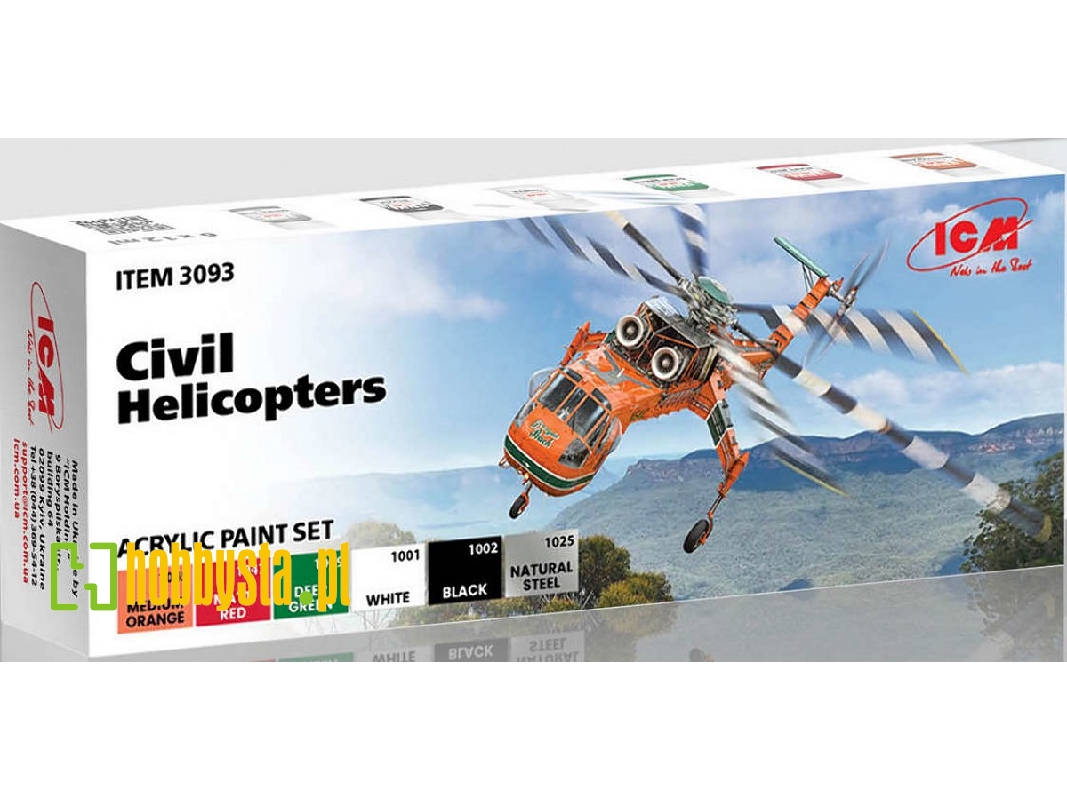 Acrylic Paint Set For Civil Helicopters - zdjęcie 1 Acrylic Paint Set For Civil Helicopters - zdjęcie 1