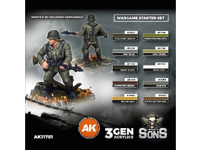 German Panzergrenadier Division Europe - Wargame Starter Set (10 Colors + Exclusive Figure German Machine Gunner) - zdjęcie 4