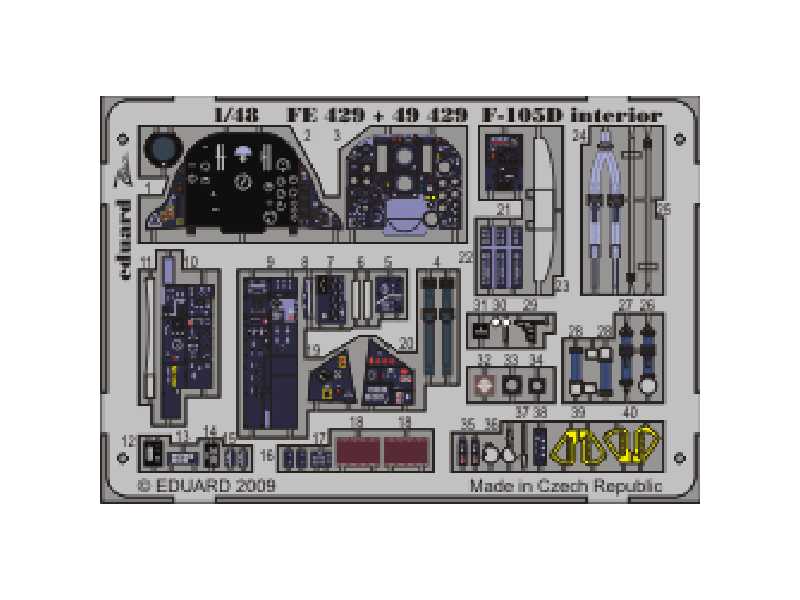  F-105D interior S. A. 1/48 - Hobby Boss - blaszki - zdjęcie 1