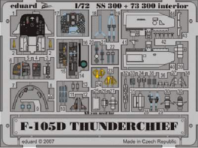  F-105D interior S. A. 1/72 - Trumpeter - blaszki - zdjęcie 1