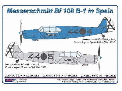 Messerschmitt Bf 108 B-1 In Spain Decal Set - zdjęcie 1