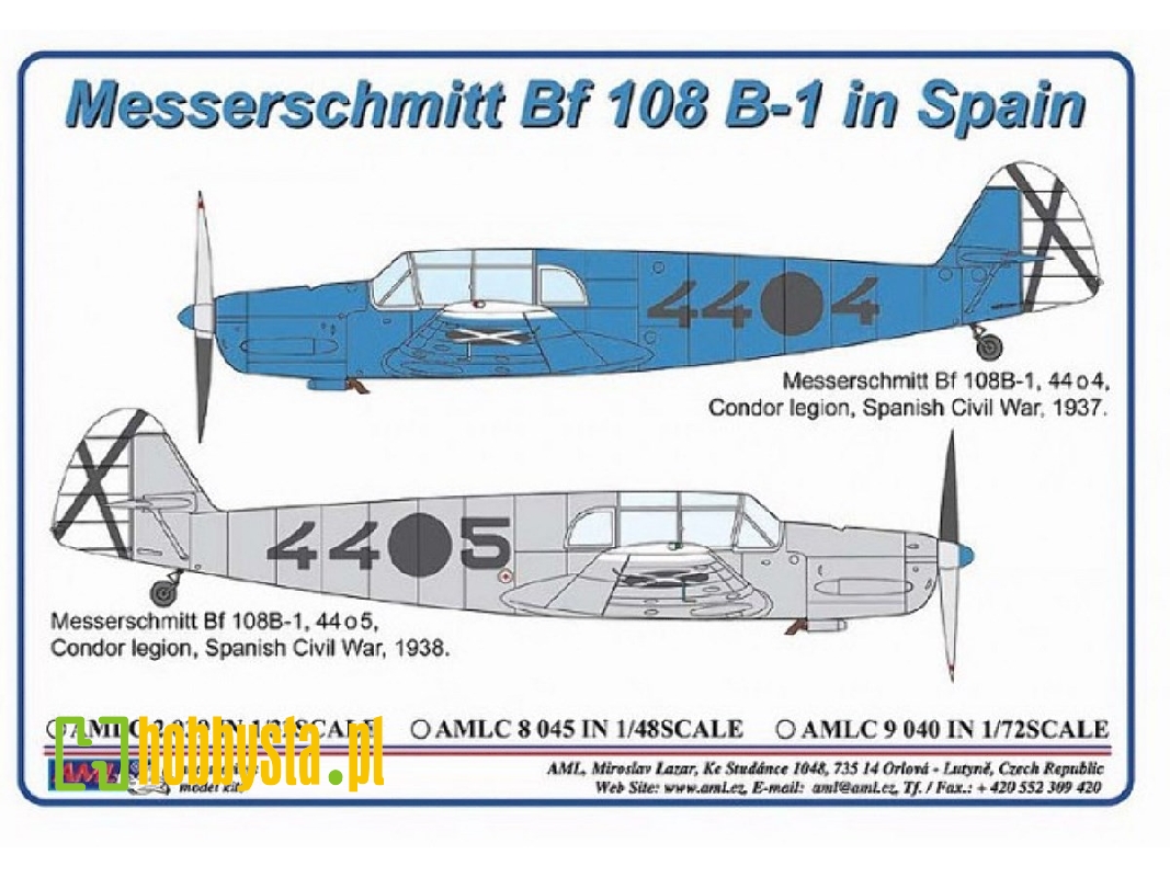 Messerschmitt Bf 108 B-1 In Spain Decal Set - zdjęcie 1