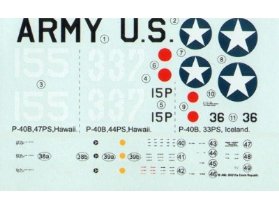 Curtiss P-40 B Tomahawk Over Pearl Harbor (Decals For 2 Planes) - zdjęcie 4