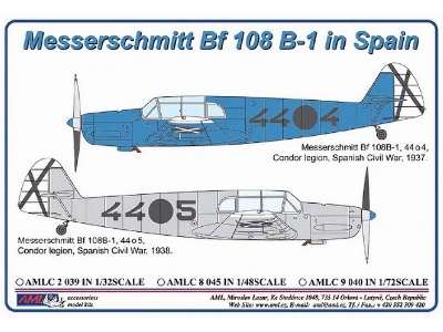 Messerschmitt Bf 108 B-1 In Spain Decal Set - zdjęcie 1