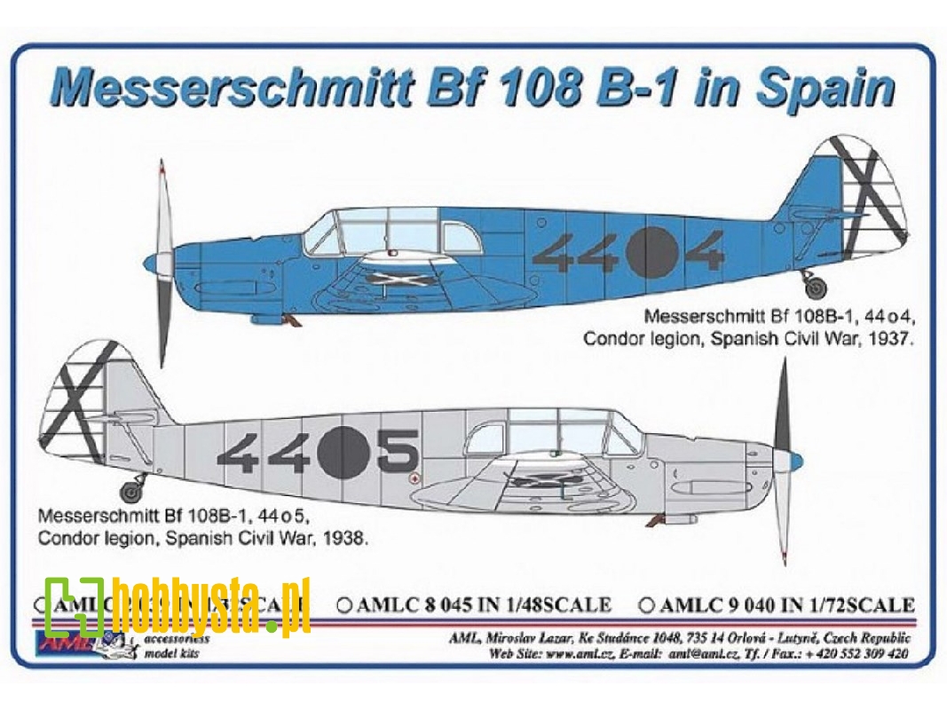 Messerschmitt Bf 108 B-1 In Spain Decal Set - zdjęcie 1