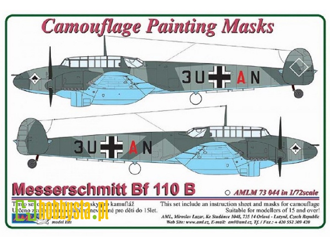 Messerschmitt Bf-110 B - Camouflage Painting Masks (For Eduard Kits) - zdjęcie 1