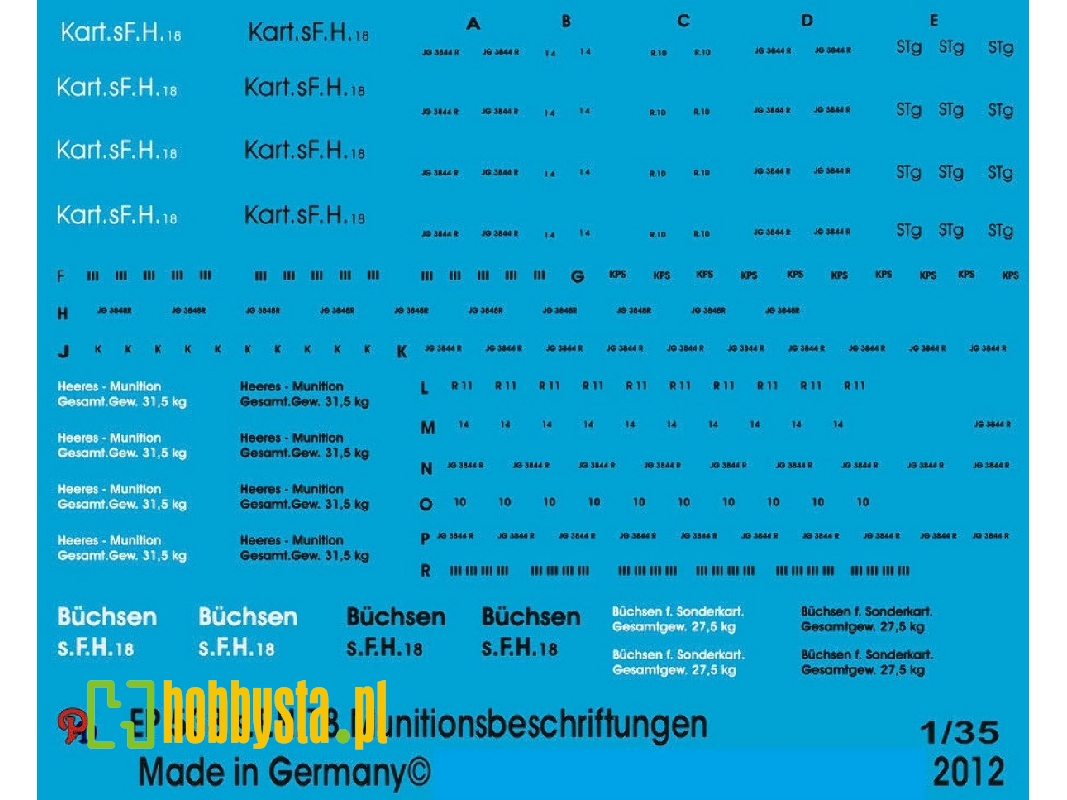 Stencils For 150 Mm Ammo For Sfh 18 And Hummel - zdjęcie 1