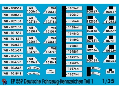 Wehrmacht And Waffen Ss Number Plates - zdjęcie 1