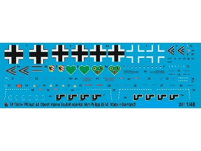 Fw 190 A 4 Oberstl. Hannes Trautloft Or Hpt. Hans Philipp Jg 54 - zdjęcie 1