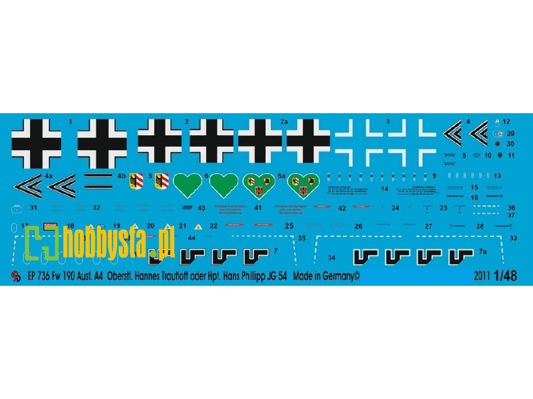 Fw 190 A 4 Oberstl. Hannes Trautloft Or Hpt. Hans Philipp Jg 54 - zdjęcie 1