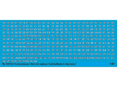 German Turret Numbers Red With White Outline - zdjęcie 1