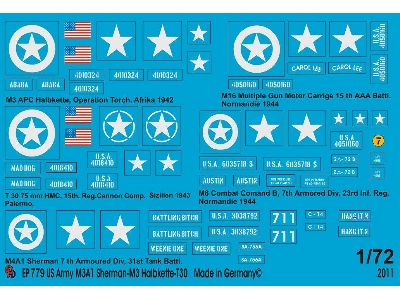 Us Army Markings M3-m8 And Sherman M4a1 - zdjęcie 1