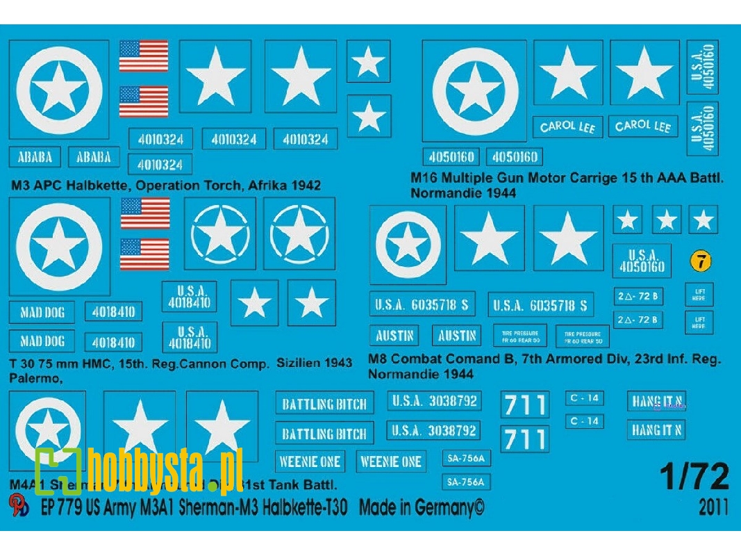 Us Army Markings M3-m8 And Sherman M4a1 - zdjęcie 1