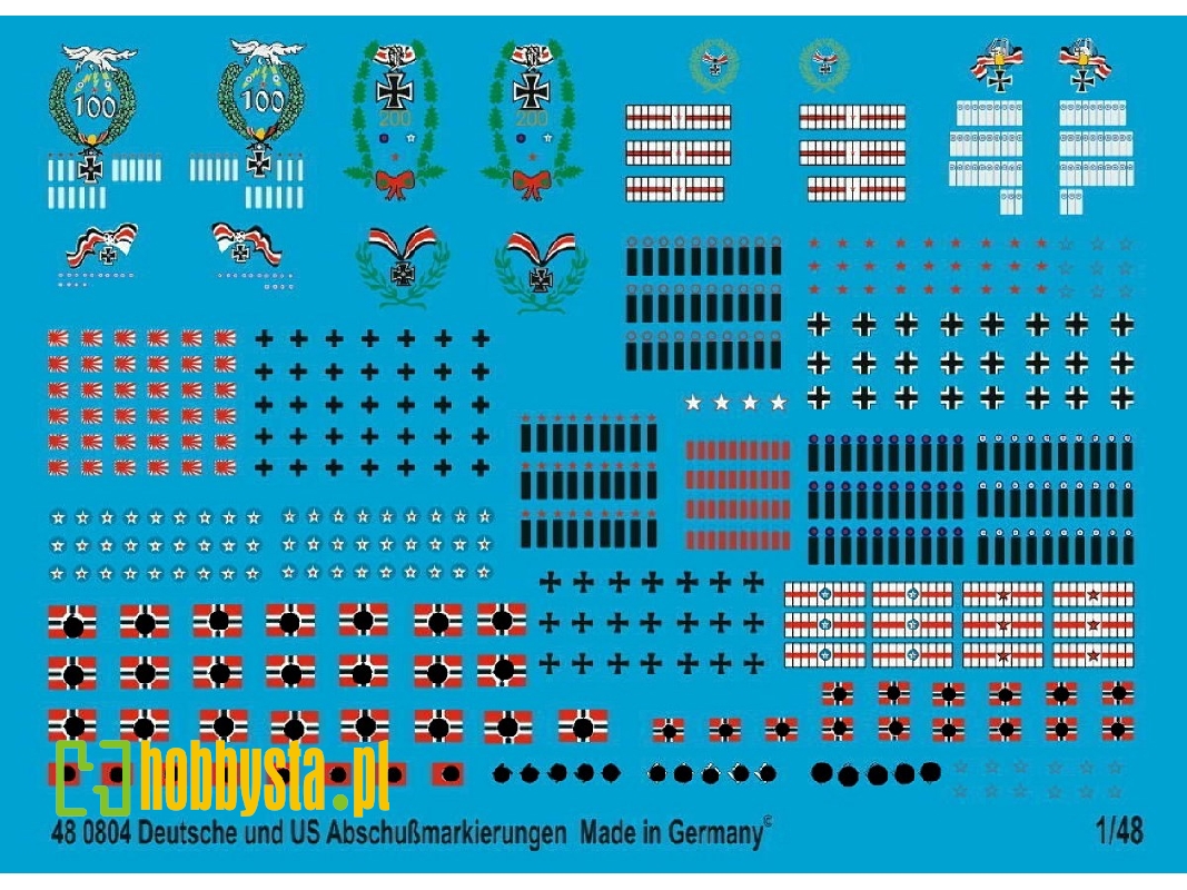 German And Us Aircraft Kill Markings Overseas Version Complete Swastika - zdjęcie 1