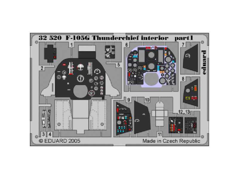  F-105G interior 1/32 - Trumpeter - blaszki - zdjęcie 1