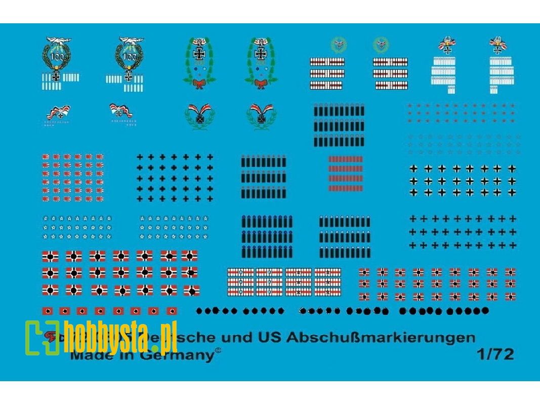 German And Us Aircraft Kill Markings Overseas Version Complete Swastika - zdjęcie 1