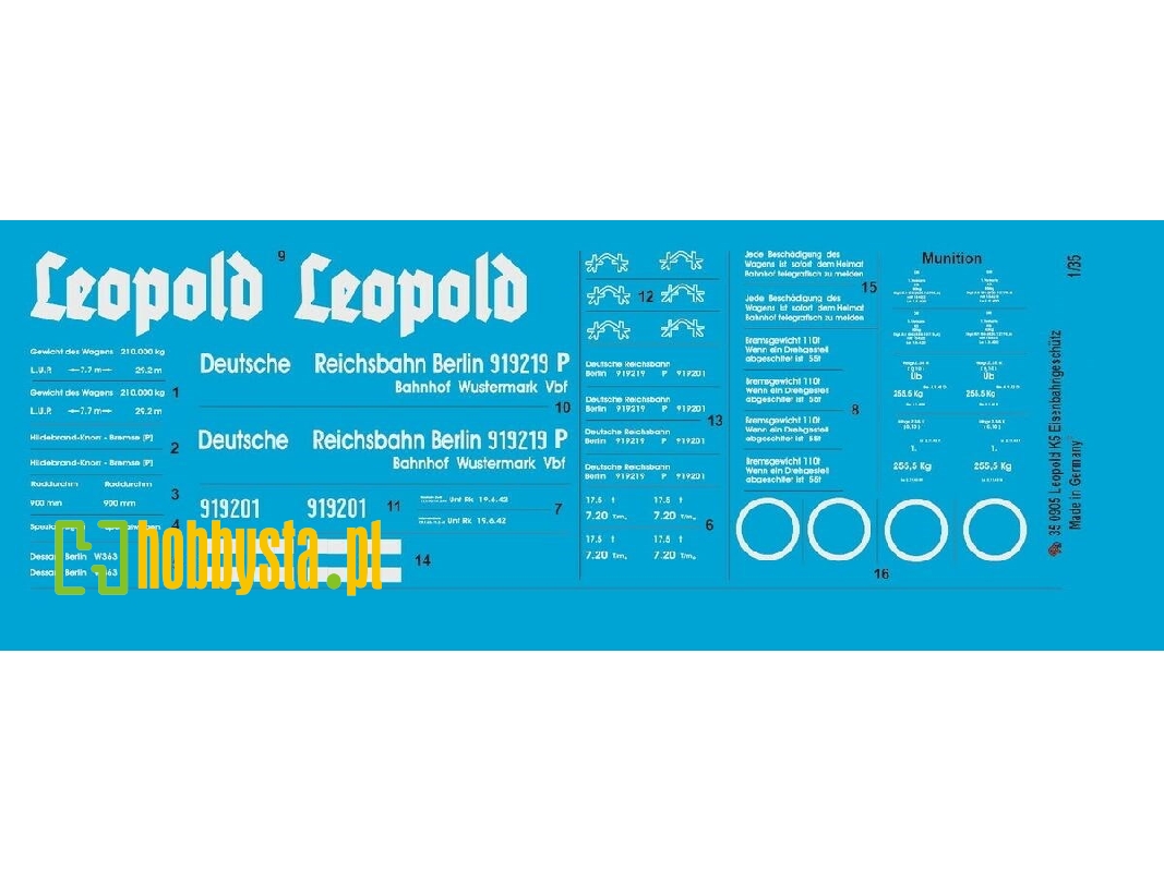 Leopold Railway Gun Markings - zdjęcie 1