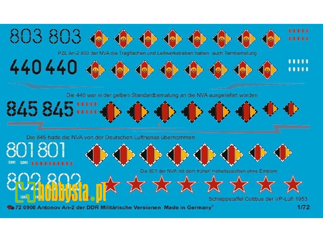 Antonov An-2 For Ddr Military - Markings No. 1 - zdjęcie 1