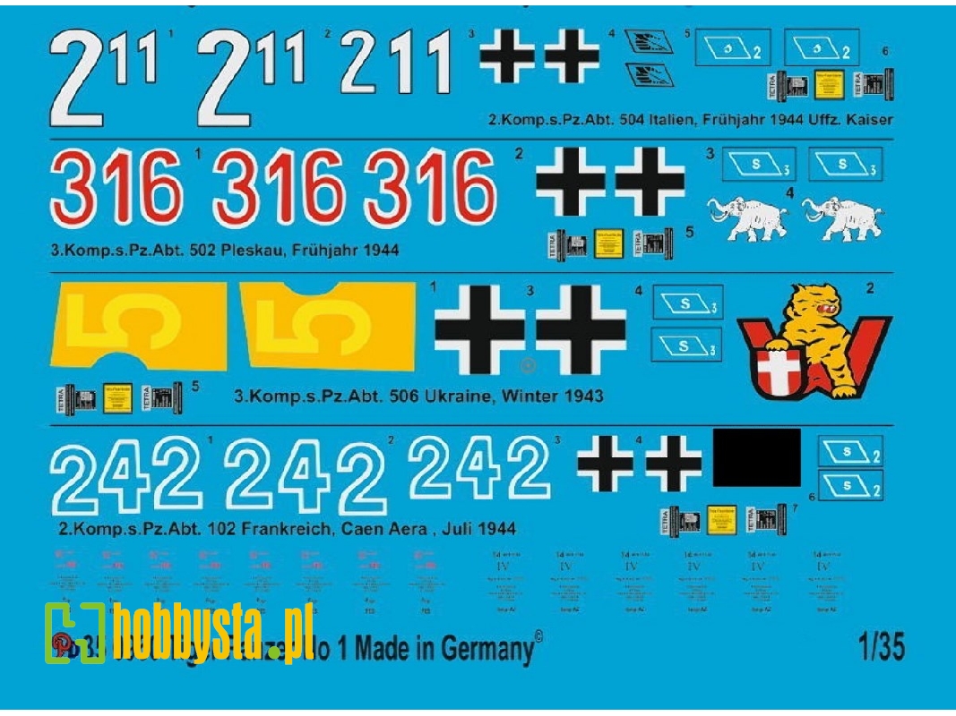 Tiger Tank Markings Set No. 1 - zdjęcie 1