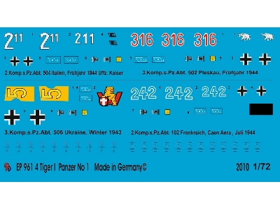 Tiger Tank Markings Set No. 1 - zdjęcie 1