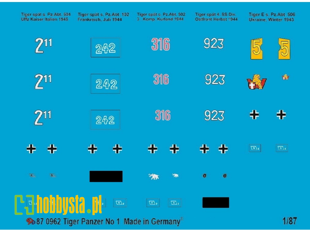 Tiger Tank Markings Set No. 1 - zdjęcie 1