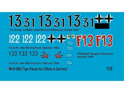 Tiger Tank Markings Set No. 2 - zdjęcie 1