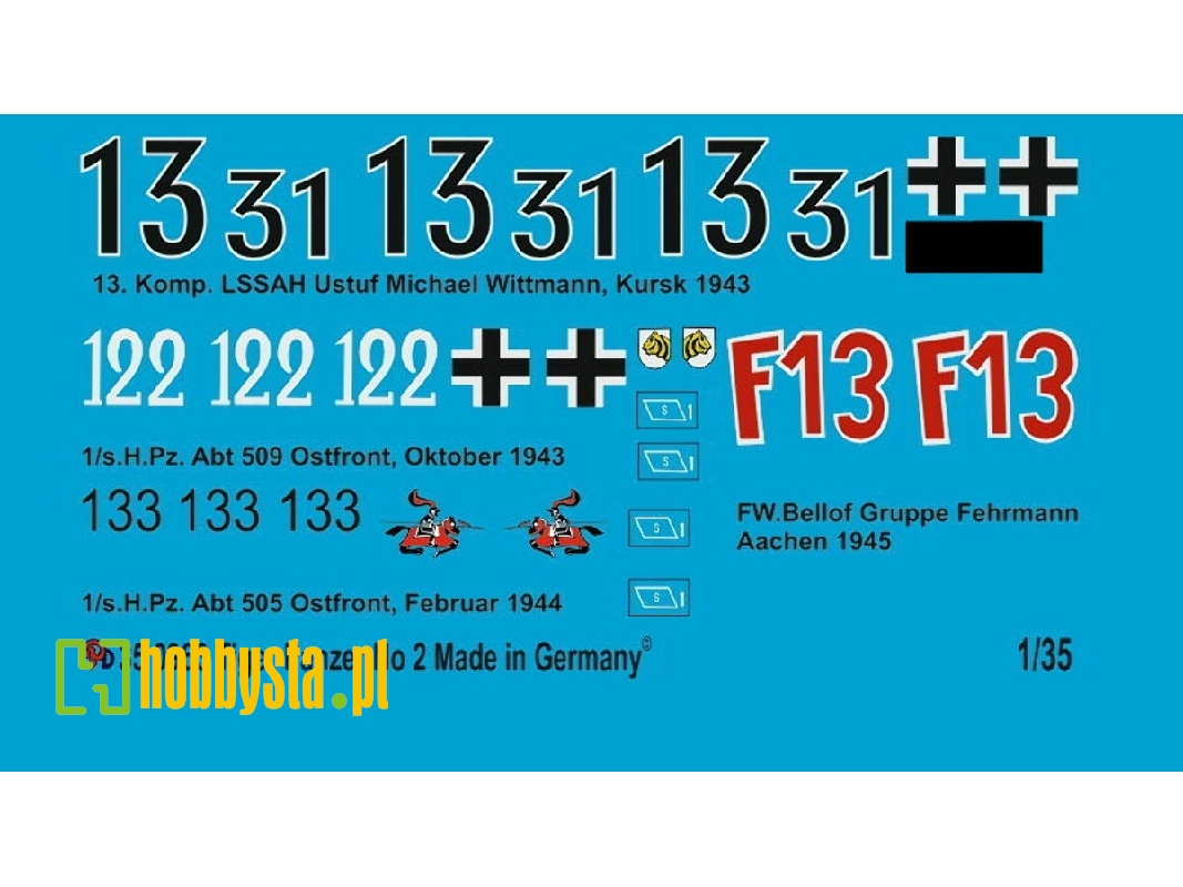 Tiger Tank Markings Set No. 2 - zdjęcie 1