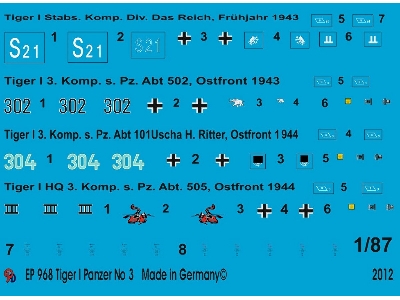 Tiger Tank Markings Set No. 3 - zdjęcie 1