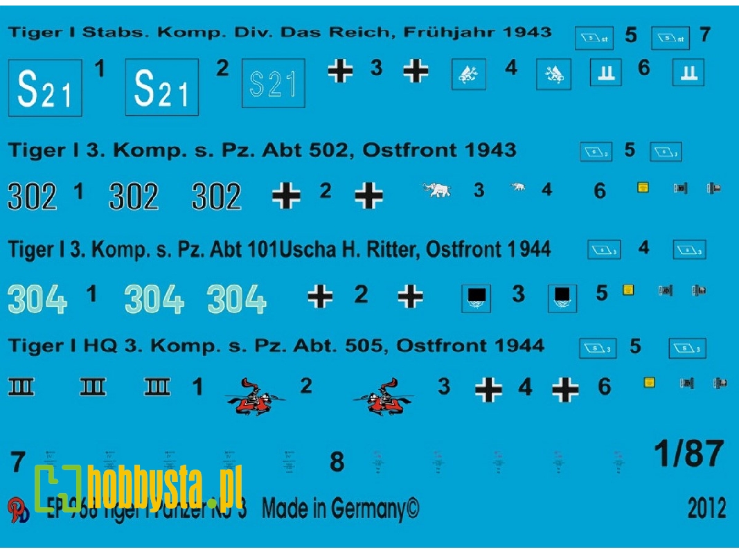 Tiger Tank Markings Set No. 3 - zdjęcie 1