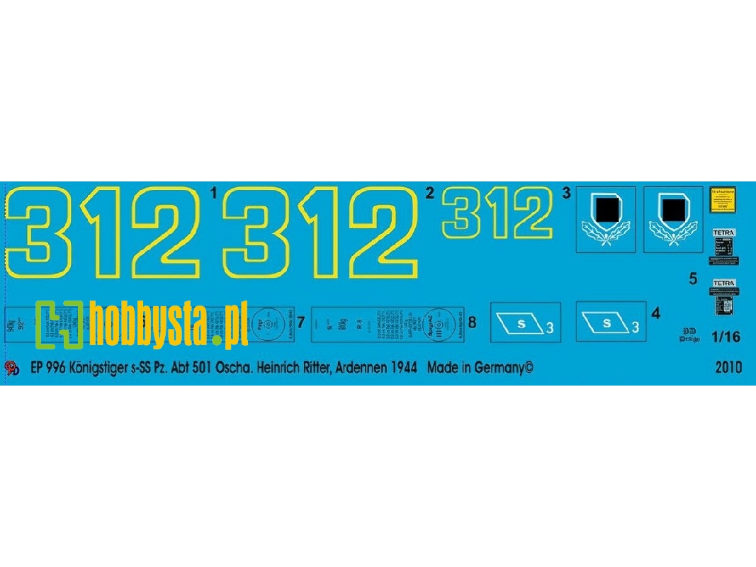 King Tiger 3. Comp. S. Ss Pz. Abt. 501 Oscha H. Ritter Ardennes 1944 - zdjęcie 1