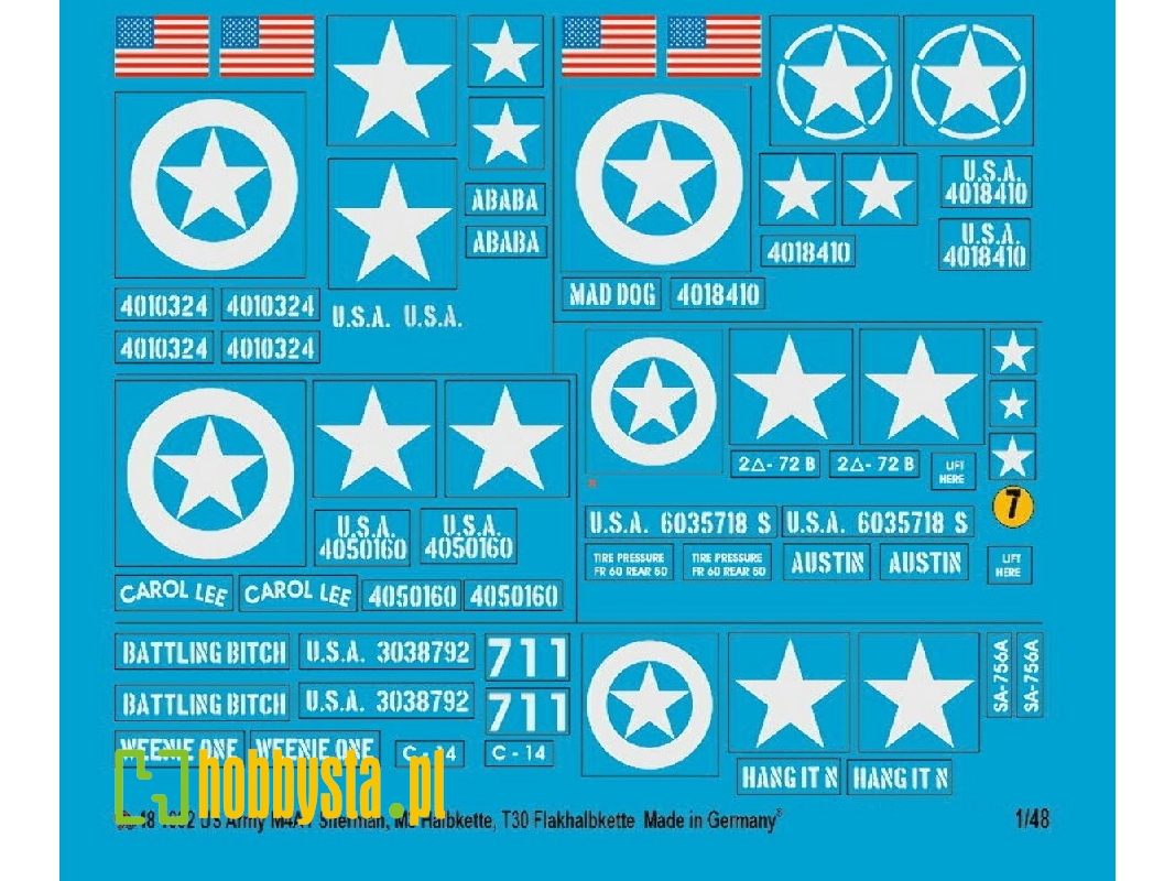 Us Army Markings For M3 Halftrack, M4a1, T30 Anti Aircraft Halftrack - zdjęcie 1