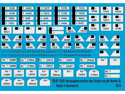 Number Plates For German Police And Waffen Ss - zdjęcie 1