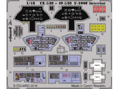  F-100F interior S. A. 1/48 - Trumpeter - blaszki - zdjęcie 1