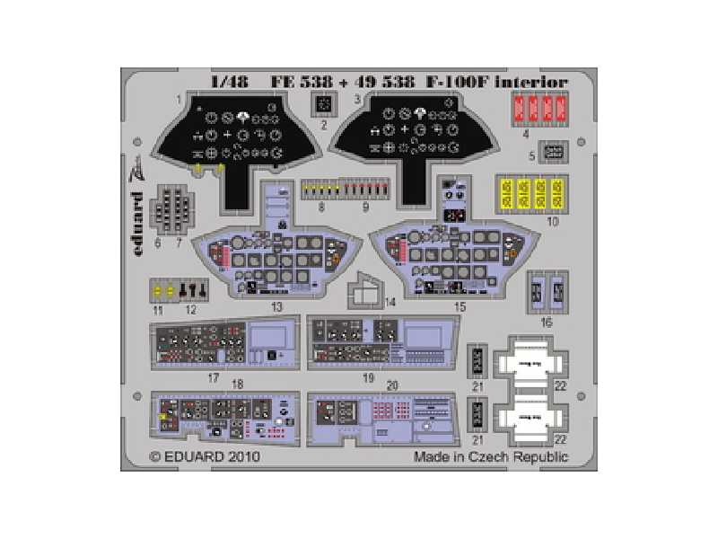 F-100F interior S. A. 1/48 - Trumpeter - blaszki - zdjęcie 1 F-100F interior S. A. 1/48 - Trumpeter - blaszki - zdjęcie 1