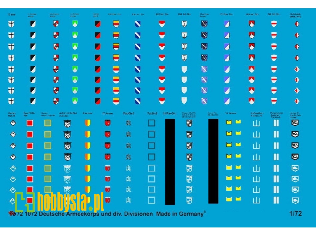 German Army Corps And Div. Divisions Markings - zdjęcie 1