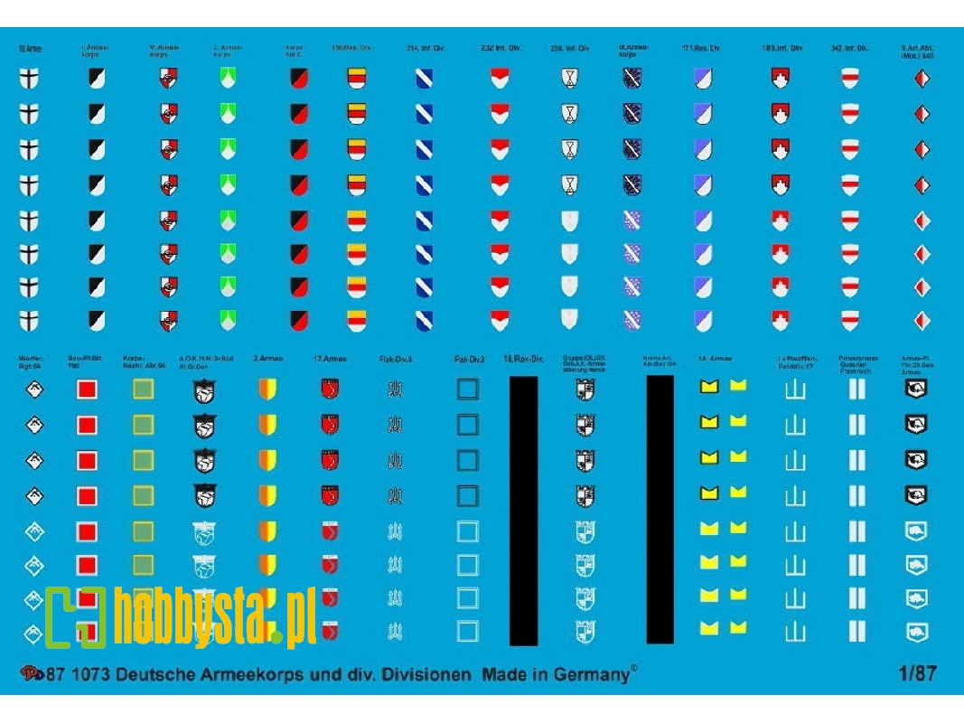 German Army Corps And Div. Divisions Markings - zdjęcie 1