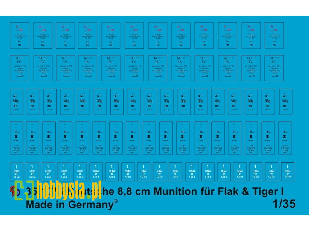 Markings For 8,8 Cm Ammo For Flak And Tiger Tanks - zdjęcie 1