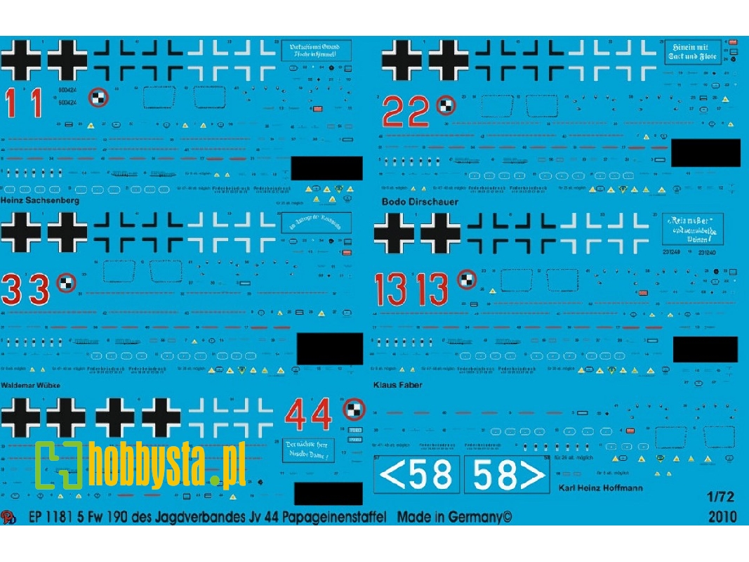 Fw 190 - D9-11 5 Planes Jv 44 Papageienstaffel - zdjęcie 1