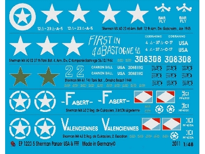 5 Sherman Tanks Usa And Units Of The Free French Force - zdjęcie 1