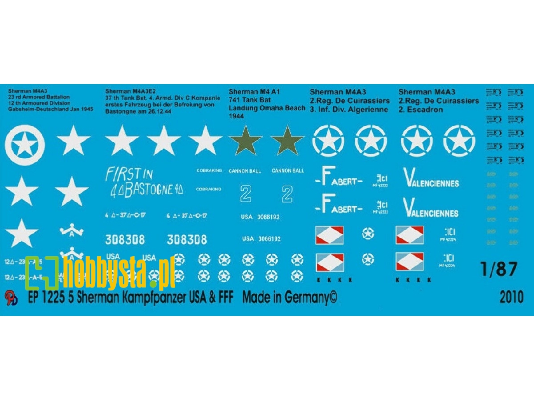 5 Sherman Tanks Usa And Units Of The Free French Force - zdjęcie 1