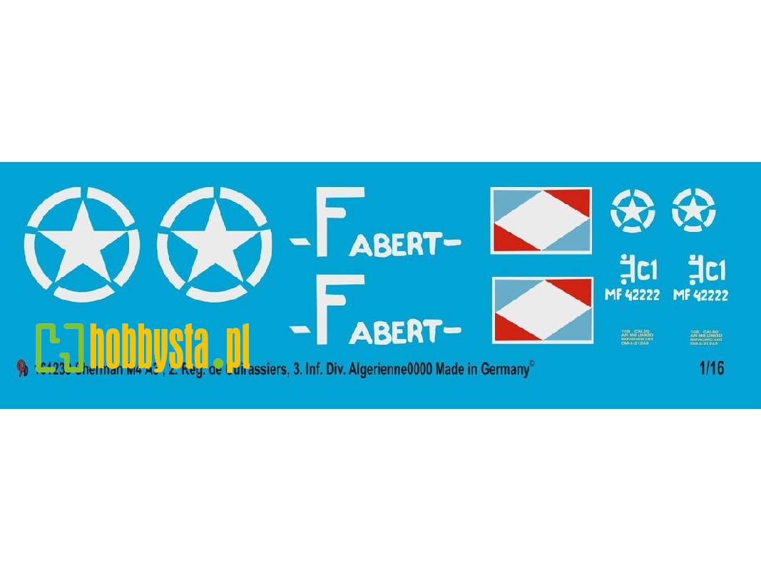 Sherman M4 A3 2. Reg De Cuirassiers, 3. Inf. Div Algerienne - zdjęcie 1