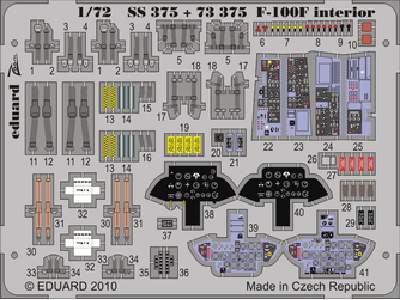  F-100F interior S. A. 1/72 - Trumpeter - blaszki - zdjęcie 1