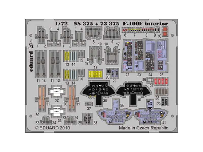  F-100F interior S. A. 1/72 - Trumpeter - blaszki - zdjęcie 1