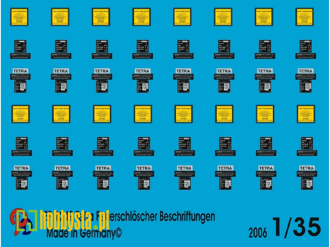 Markings For Tetra Fire Extinguisher For German Tanks - zdjęcie 1